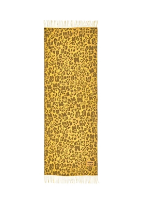 Bimba y Lola leopard-print fringe scarf - Yellow