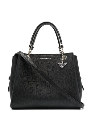 Emporio Armani pebbled effect chain strap tote bag - Black