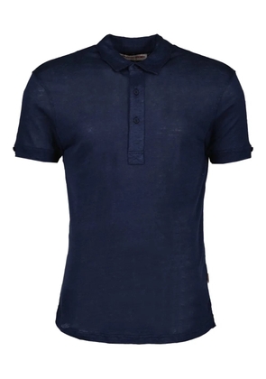 Orlebar Brown short-sleeved linen polo shirt - Blue