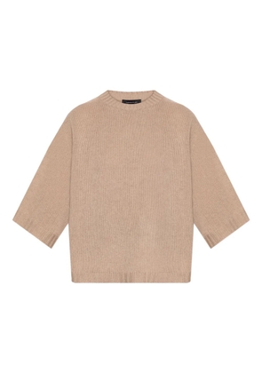 Fabiana Filippi round-neck half-sleeve sweater - Neutrals