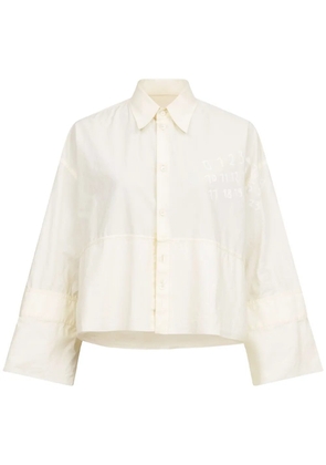 MM6 Maison Margiela logo-print poplin shirt - Neutrals