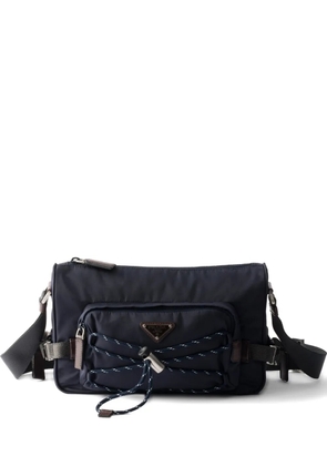 Prada zip leather shoulder bag - Blue
