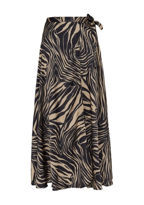 MUNTHE Lovella zebra-print wrap skirt - Brown