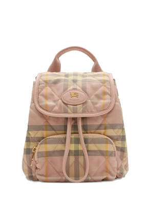 Burberry Horseshoe quilted check backpack mini bag - Pink
