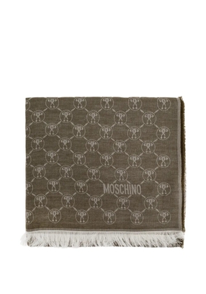 Moschino logo-graphic scarf - Green