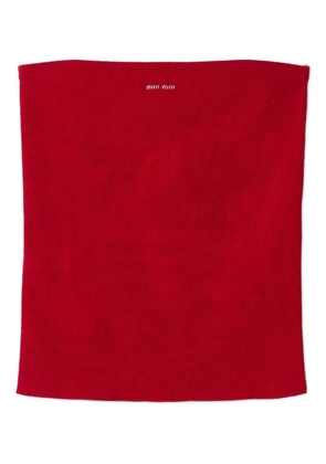 Miu Miu logo-intarsia top - Red