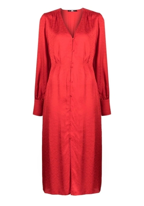 Karl Lagerfeld logo-print jacquard shirt dress - Red