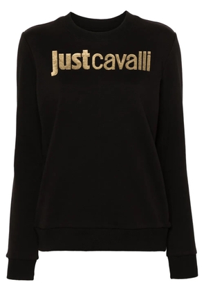 Just Cavalli logo-print cotton sweatshirt - Black