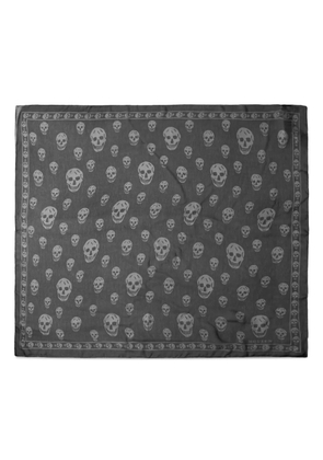 Alexander McQueen skull-print silk scarf - Black