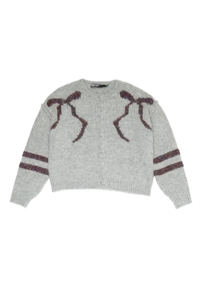 Bimba y Lola bow-detail cardigan - Grey