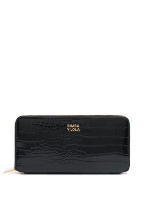 Bimba y Lola crocodile-effect zip-around wallet - Black