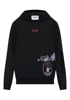 Iceberg Peanuts-embroidered hoodie - Black
