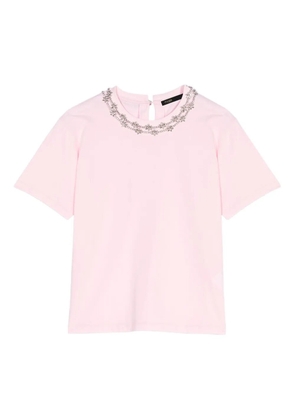 Maje short-sleeve jewel neck T-shirt - Pink