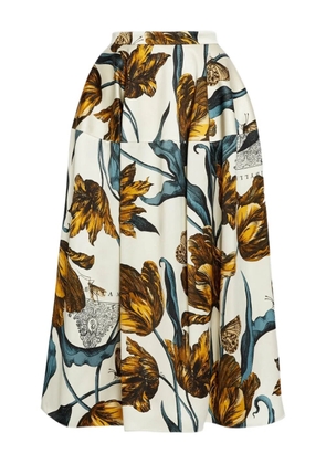 ERDEM floral-print midi skirt - Neutrals