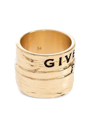 Givenchy hammered logo ring - Gold
