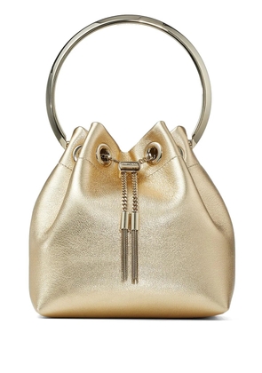 Jimmy Choo Bon Bon metallic-finish bucket bag - Gold