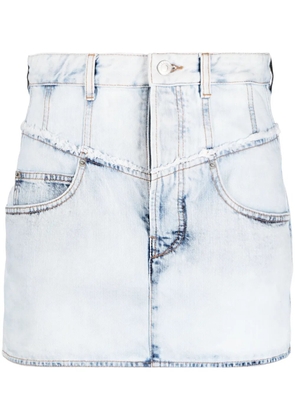 ISABEL MARANT Narjis frayed denim miniskirt - Blue