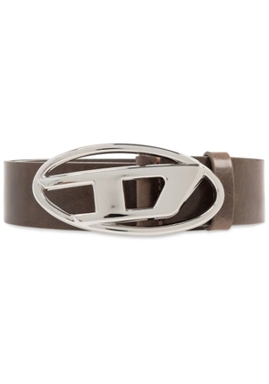 Diesel logo-buckle leather belt - Brown