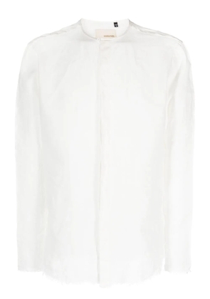 Costumein frayed-detail linen shirt - White