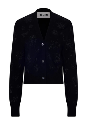 Libertine crystal-embellished V-neck cardigan - Black