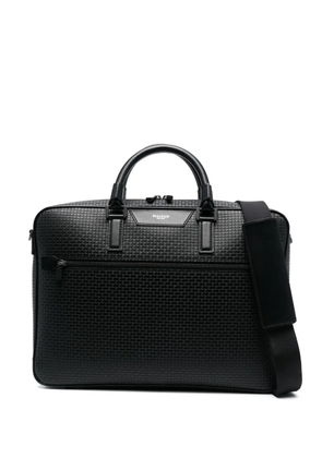 Serapian logo-monogram leather laptop bag - Black