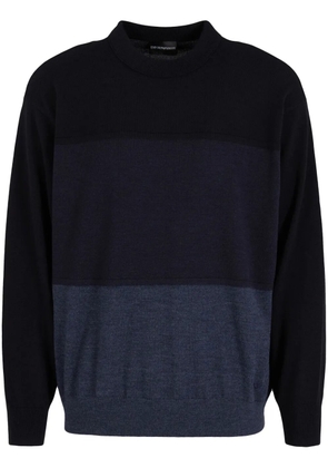 Emporio Armani colour-block virgin-wool jumper - Blue