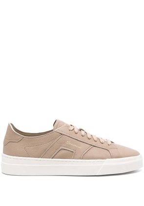 Santoni tumbled leather sneakers - Neutrals