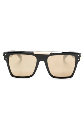Philipp Plein Eyewear logo-plaque square-frame sunglasses - Black