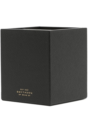 Smythson logo-print leather pencil holder - Black