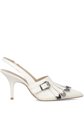 PINKO slingback fringed-detail pumps - White