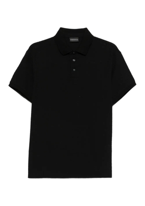 Emporio Armani logo-jacquard polo shirt - Black