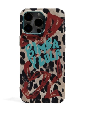 Bimba y Lola leopard-print logo iPhone 15 Pro Max rigid case - Neutrals