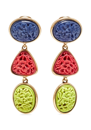 Oscar de la Renta Pre-Owned Carved resin earrings - Gold