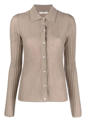 Co ribbed-knit cashmere cardigan - Brown