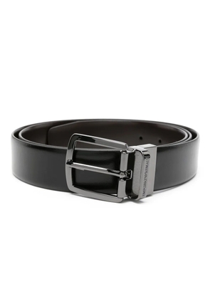 Emporio Armani smooth-grain leather belt - Black