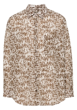 LEMAIRE abstract-print cotton shirt - Neutrals
