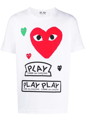 Comme Des Garçons Play multi logo T-shirt - White