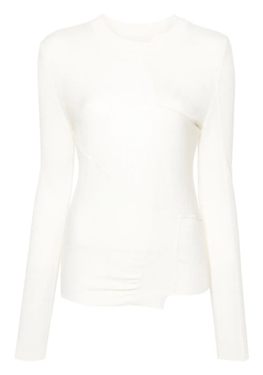 MM6 Maison Margiela asymmetric virgin wool blend jumper - White