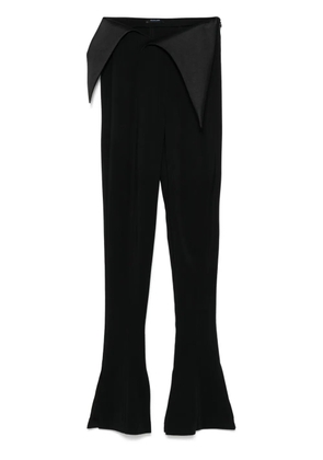 Mugler satin-waistband flared trousers - Black