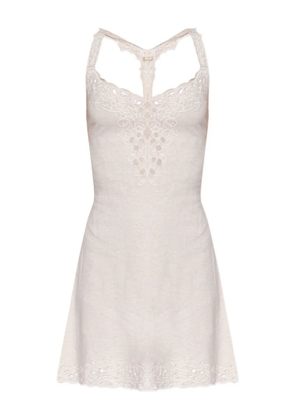Cult Gaia embroidered lace-trim dress - Neutrals
