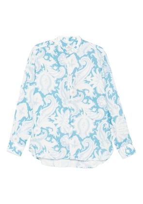 ETRO paisley-print linen shirt - Blue