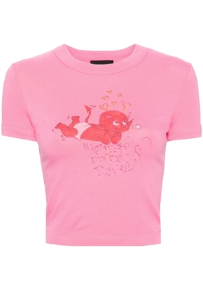 We11done Doodle Monster-print T-shirt - Pink