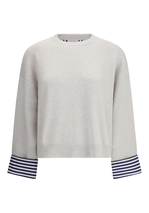 Brunello Cucinelli striped-cuff top - Neutrals