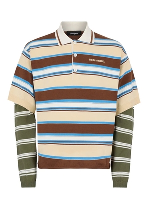 DSQUARED2 striped long-sleeves polo shirt - Neutrals