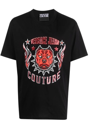 Versace Jeans Couture sequin-embellished logo T-shirt - Black