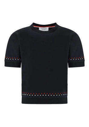 Thom Browne snowflake-embroidery crew-neck T-Shirt - Black
