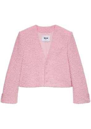 MSGM textured-knit jacket - Pink