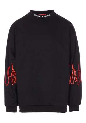 Vision Of Super flame-embroidered sweatshirt - Black