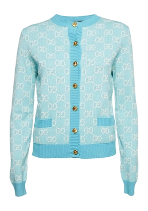 Gucci Pre-Owned monogram jacquard cardigan - Blue