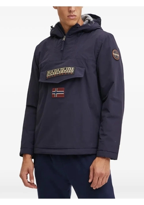 Napapijri logo-patch hooded jacket - Blue
